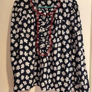 J. Crew Navy Floral Top